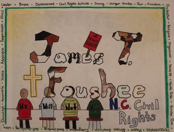 Emma Anderson listened to an interview with James Foushee and responded artistically in her piece.
