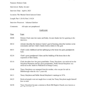 2023.04.06_Clark, Dolores (In. by Kathy Atwater) (BB)_TapeLog.pdf