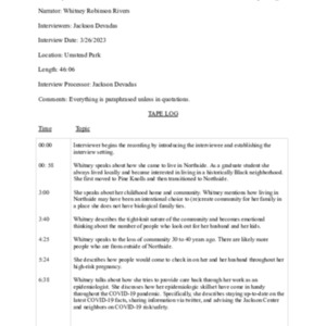 2023.03.26_Robinson Rivers, Whitney (In. by J. Devadas) (TAE)_TapeLog.pdf