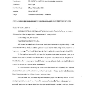 2000.12.13_Jackson, Francesina and Regester, Charlene (In. by Bob Gilgor) (SOHP)_Transcript.pdf