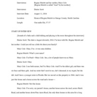 2014.08.11_Merritt, Regina and Cole, Mary (In. by Darius Scott) (SOHP)_Transcript.pdf
